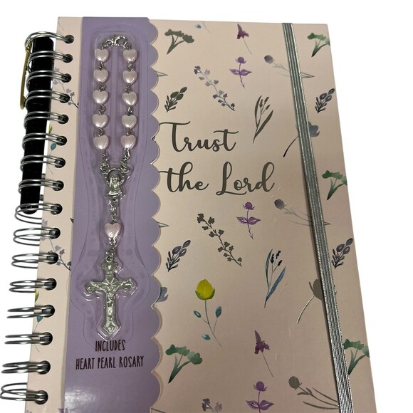Votum Other - Votum Trust the Lord Spiral Prayer Journal w/ Pearl Heart Rosary